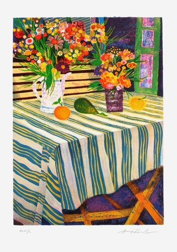 La nappe rayée by Jean-Pierre Pophillat, Print for Sale on Singulart