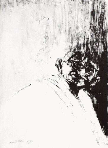 Portrait de Gandhi van Shahabuddin Ahmed, Afdruk te koop op Singulart