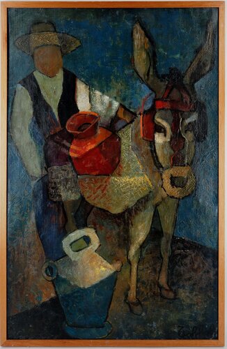 Marchand de Provence avec un âne by Louis Toffoli, Painting for Sale on Singulart