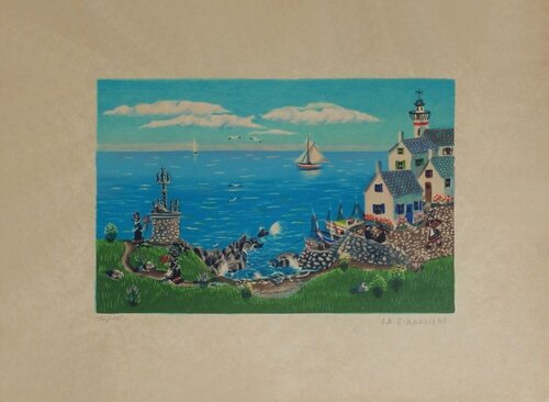 Le calvaire breton by Madeleine La Giraudiere, Print for Sale on Singulart