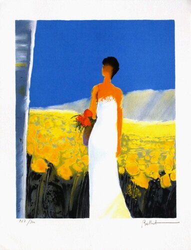 Parmi les tournesols von Emile Bellet, Druck kaufen auf Singulart