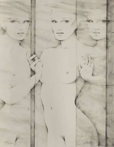 Nu au miroir von Gérard Daran, Druck kaufen auf Singulart