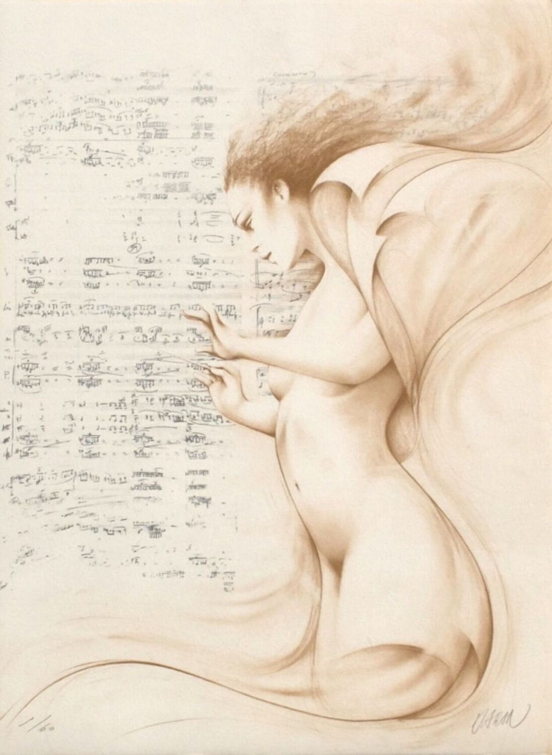Adagio (ocre) Gérard Daran Stampa in vendita