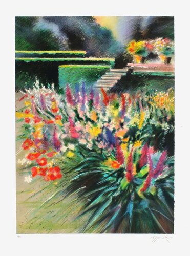 Giverny - Parterre de fleurs chez Monet van Rolf Rafflewski, Afdruk te koop op Singulart