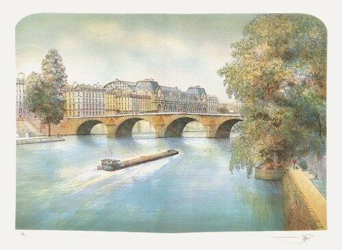 Paris - Le Pont-Royal et le Musée d'Orsay van Rolf Rafflewski, Afdruk te koop op Singulart