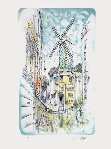 Paris - Le Moulin de la Galette à Montmartre by Rolf Rafflewski, Print for Sale on Singulart