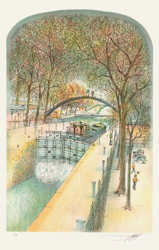 Paris - Le Canal Saint Martin II by Rolf Rafflewski, Print for Sale on Singulart