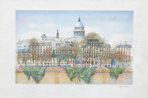 Paris, la Seine et le Panthéon van Rolf Rafflewski, Afdruk te koop op Singulart
