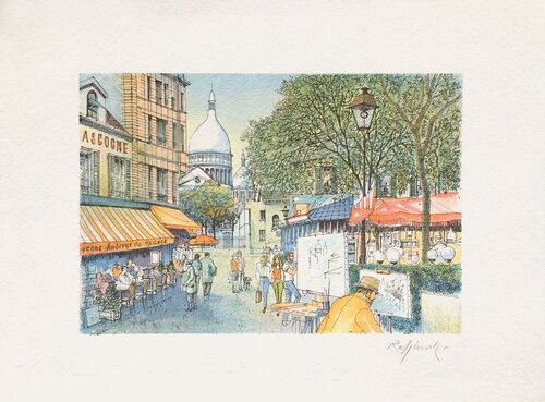 Paris - Montmartre place du Tertre by Rolf Rafflewski, 인쇄 for Sale on Singulart
