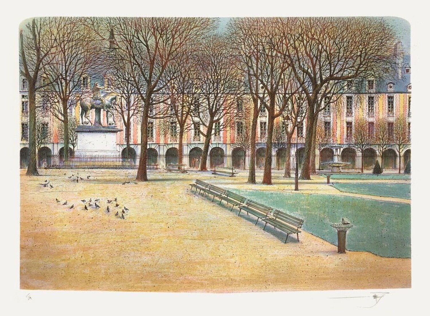 Paris - Place des Vosges III Rolf Rafflewski Druck zu verkaufen