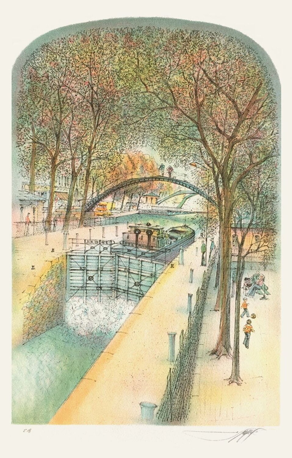 Paris - Le Canal Saint Martin II Rolf Rafflewski Druck zu verkaufen