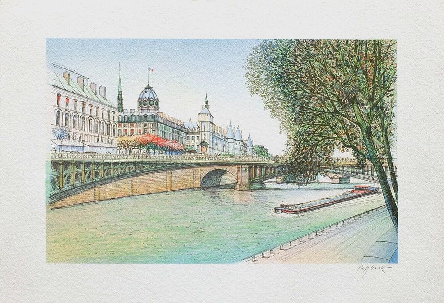 Paris, la Seine et la Conciergerie Rolf Rafflewski Stampa in vendita