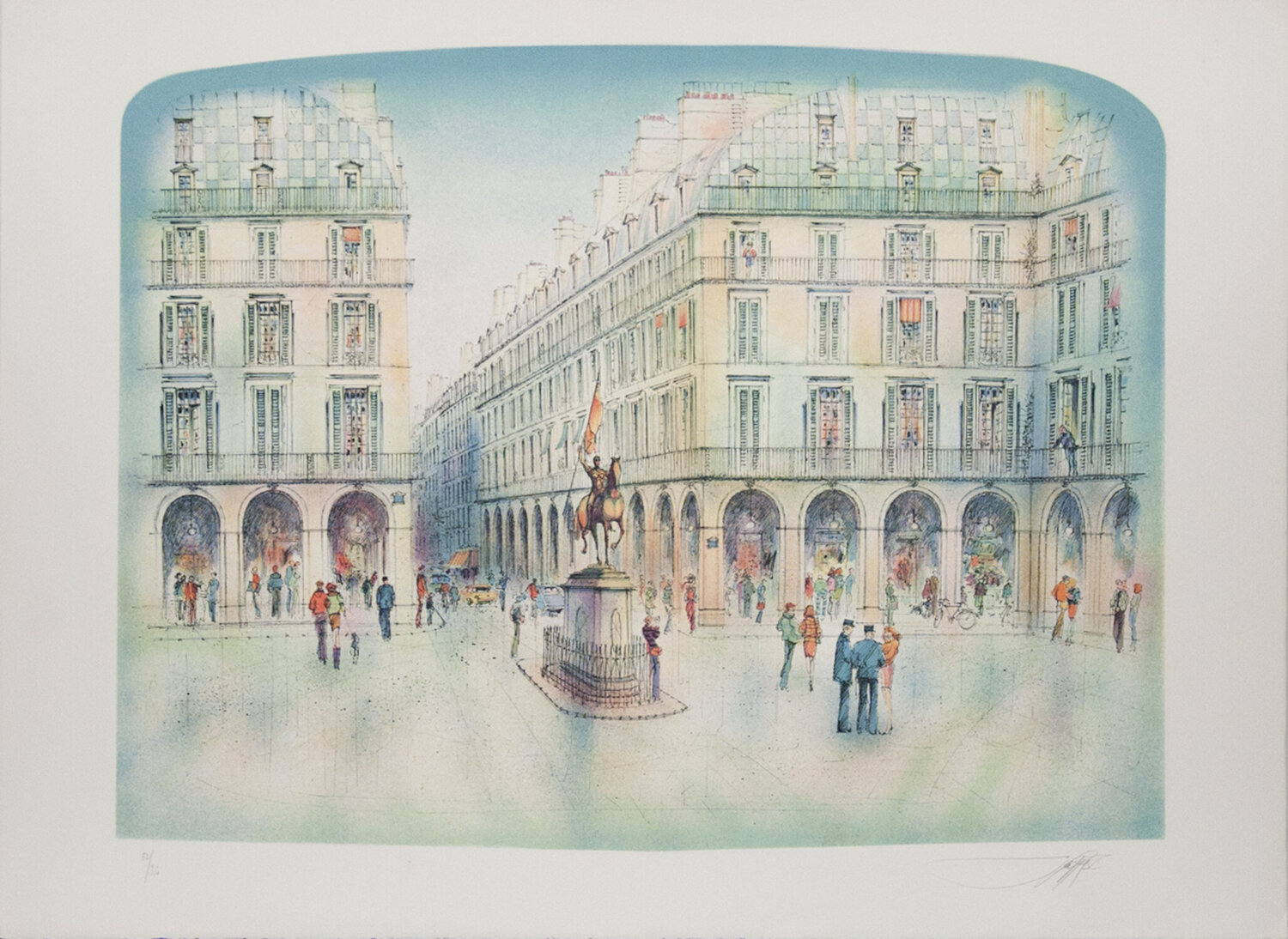 Place Jeanne d'Arc, Paris - 1981 Lithograph - SIGNED 22" x 30" Rolf Rafflewski Druck zu verkaufen