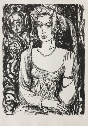 Femme au collier de perles by Leopoldo Presas, Print for Sale on Singulart