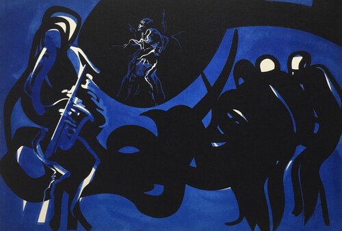 Jazz - Blue note by Raymond Moretti, Print for Sale on Singulart