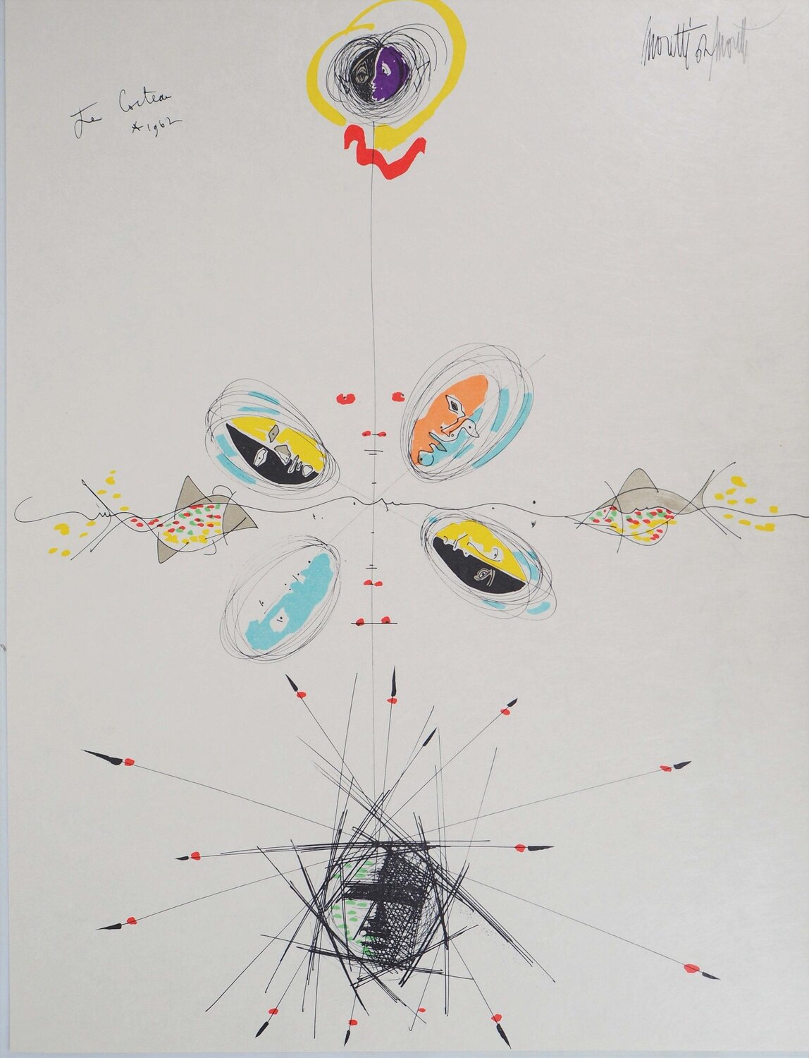 Visages et poissons Raymond Moretti Édition à vendre