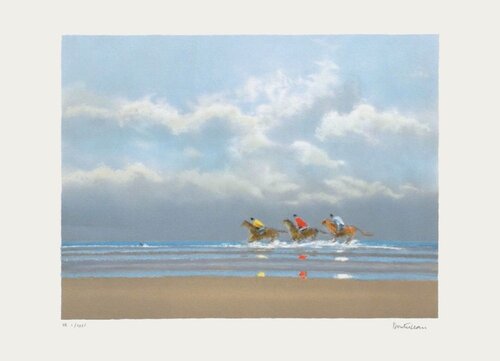 Premier galop à Deauville I von Pierre Doutreleau, Druck kaufen auf Singulart