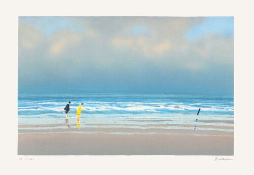 Couple sur la plage von Pierre Doutreleau, Druck kaufen auf Singulart