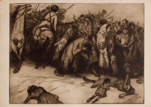 Sous le fouet (pogrom) von Abel Pann, Druck kaufen auf Singulart