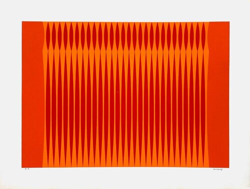 Composition cinétique orange et rouge par Miodrag Dordevic, Édition en vente sur Singulart