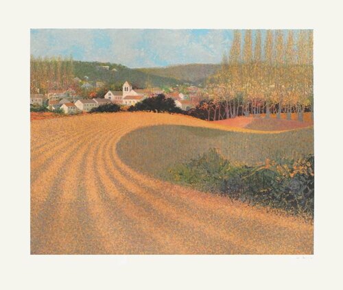 André Bourrié lithograph Bords Du Chenal limited color lithograph by Andre Bourrie