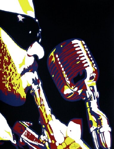 Roland Kirk au micro van Bernard Rancillac, Afdruk te koop op Singulart