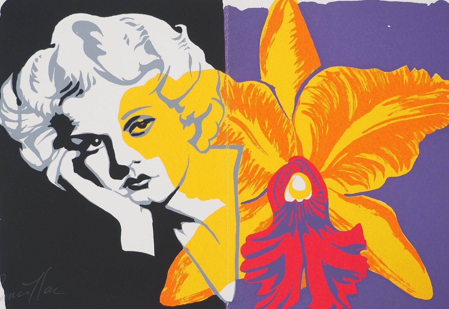 Jean Harlow à la fleur Bernard Rancillac Druck zu verkaufen