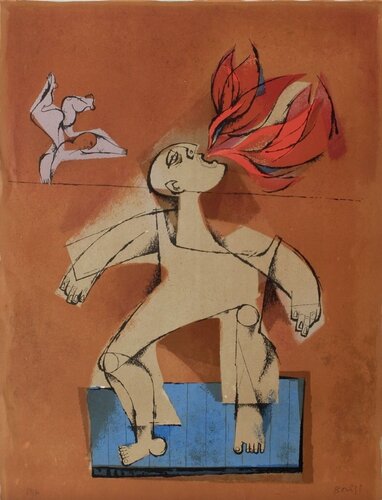 Les saltimbanques - le cracheur de feu by Samy Briss, Print for Sale on Singulart