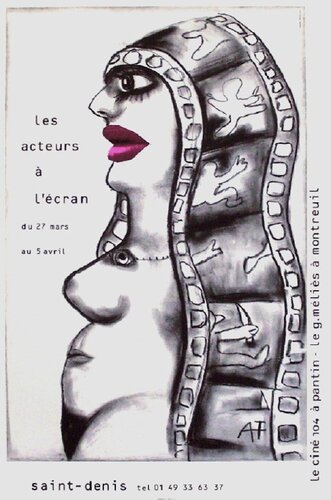 Les acteurs à l'écran (affiche mât) von FRANÇOIS André, Druck kaufen auf Singulart