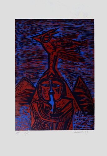 Lucila et l'oiseau von Mario Murua, Druck kaufen auf Singulart