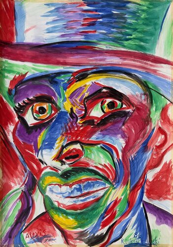 Alexis - Feuer de Rolf Lukaschewski, Pintura a la venta en Singulart