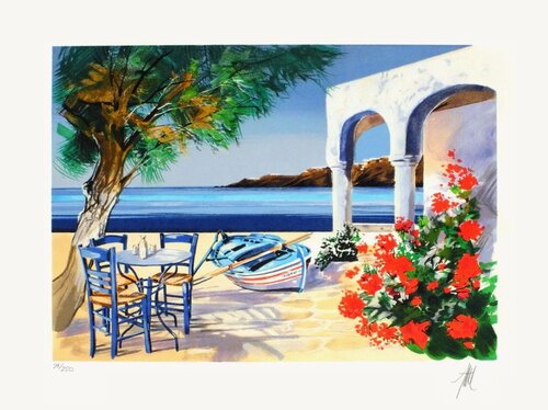 Grèce - Andros by André Bongibault, Print for Sale on Singulart