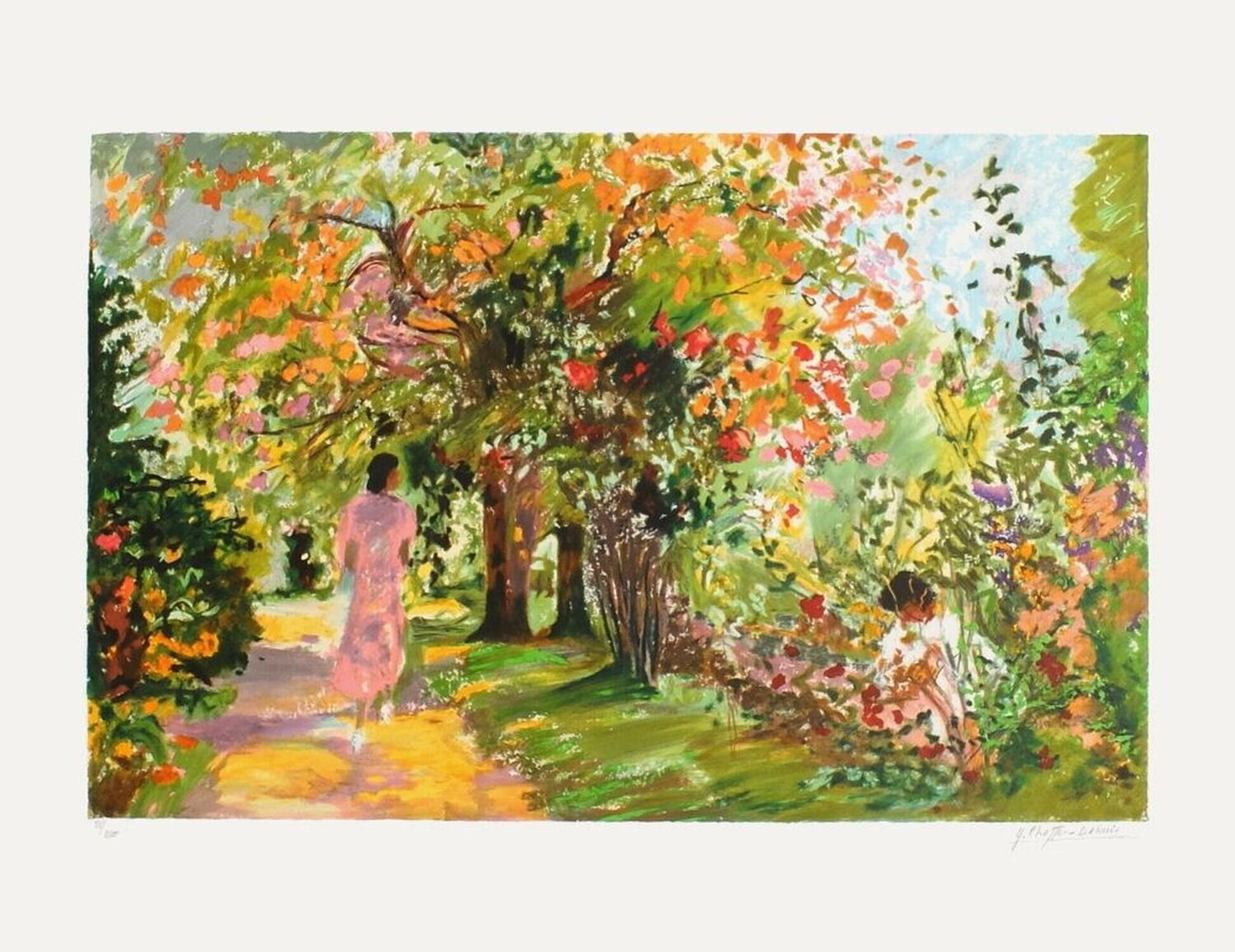 Le jardin de l'archevêché Yvonne Cheffer-Delouis Druck zu verkaufen