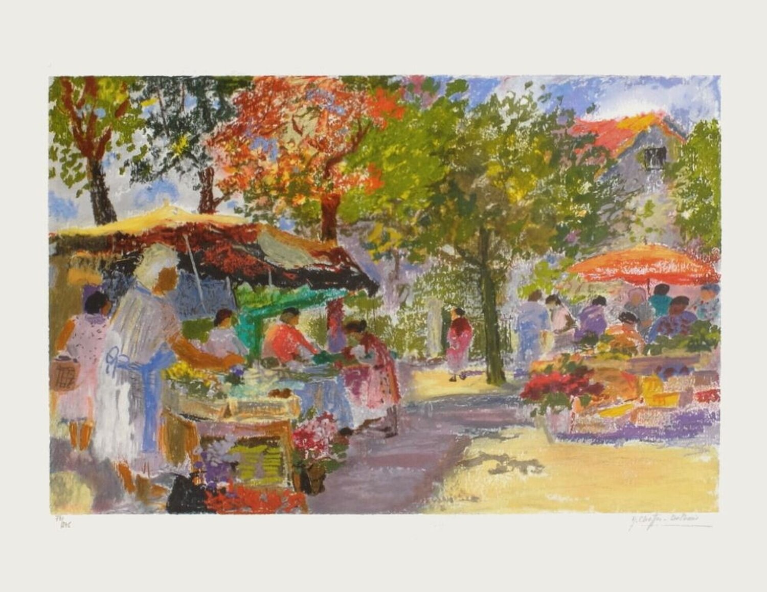 Marché place des Carmes Yvonne Cheffer-Delouis Druck zu verkaufen