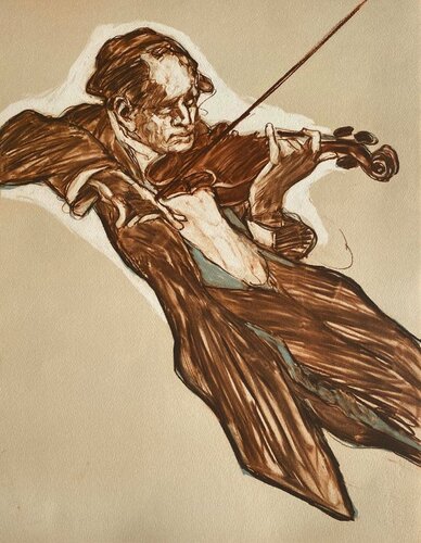 Le violoniste II van Claude Weisbuch, Afdruk te koop op Singulart