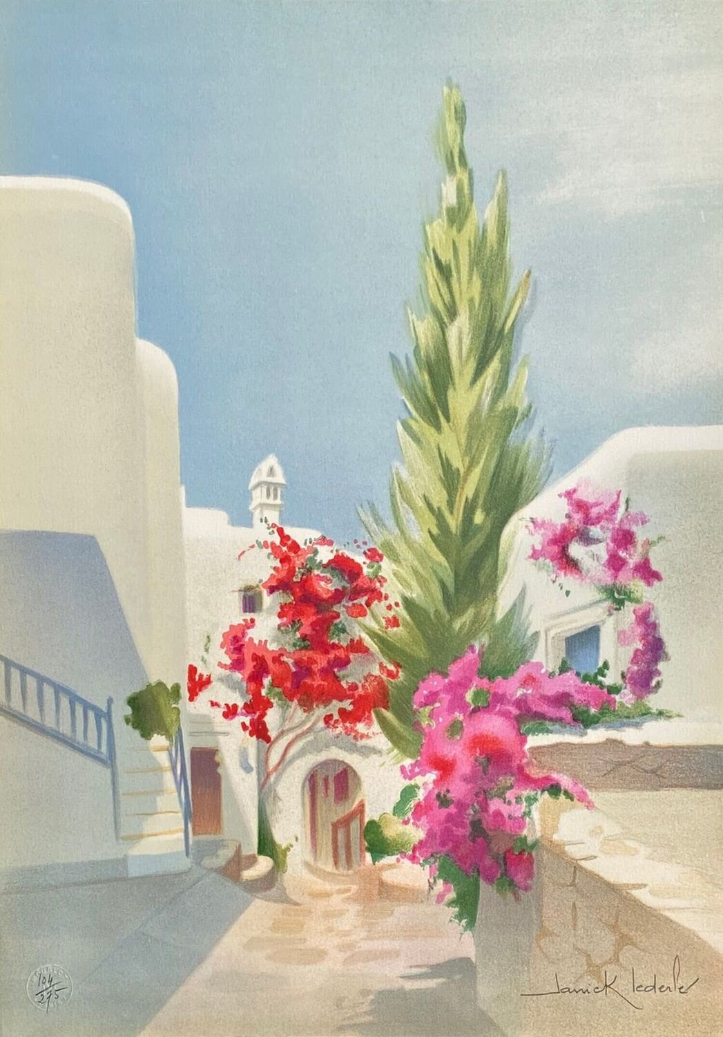 Grèce - Bougainvilliers en fleurs Janick Lederle Druck zu verkaufen