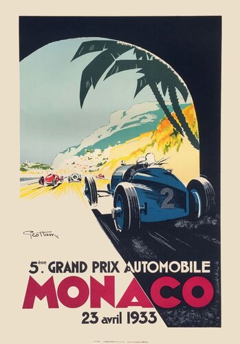 Grand Prix de Monaco 1933 de Georges Hamel, Impresión a la venta en Singulart