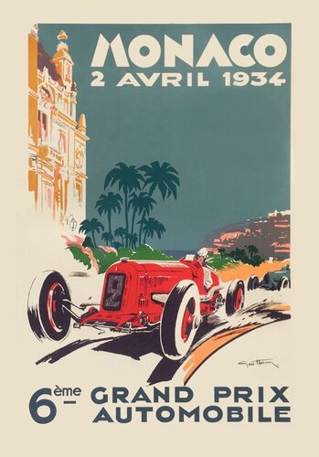 Grand Prix de Monaco 1934 de Georges Hamel, Impresión a la venta en Singulart