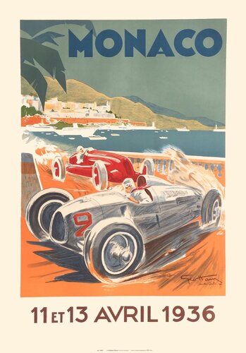 Grand Prix de Monaco 1936 de Georges Hamel, Impresión a la venta en Singulart