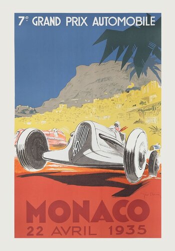 Grand Prix de Monaco 1935 von Georges Hamel, Druck kaufen auf Singulart