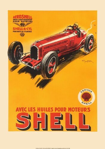 Les huiles pour moteur Shell by Georges Hamel, Print for Sale on Singulart