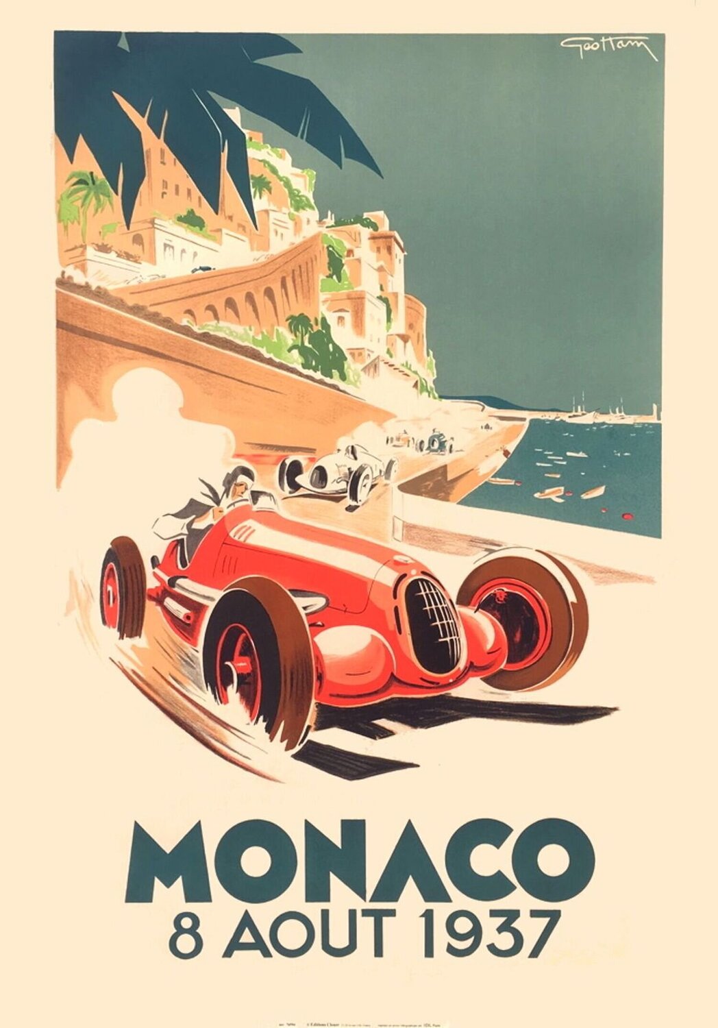 Grand Prix de Monaco 1937 Georges Hamel Stampa in vendita