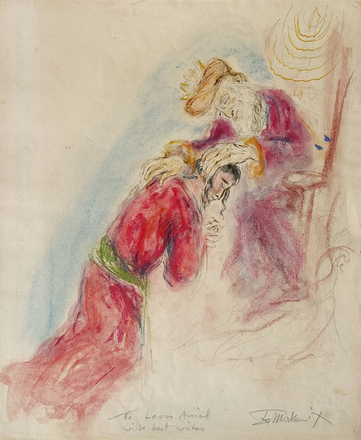 Scène biblique Ira Moskowitz Dipinto originale in vendita