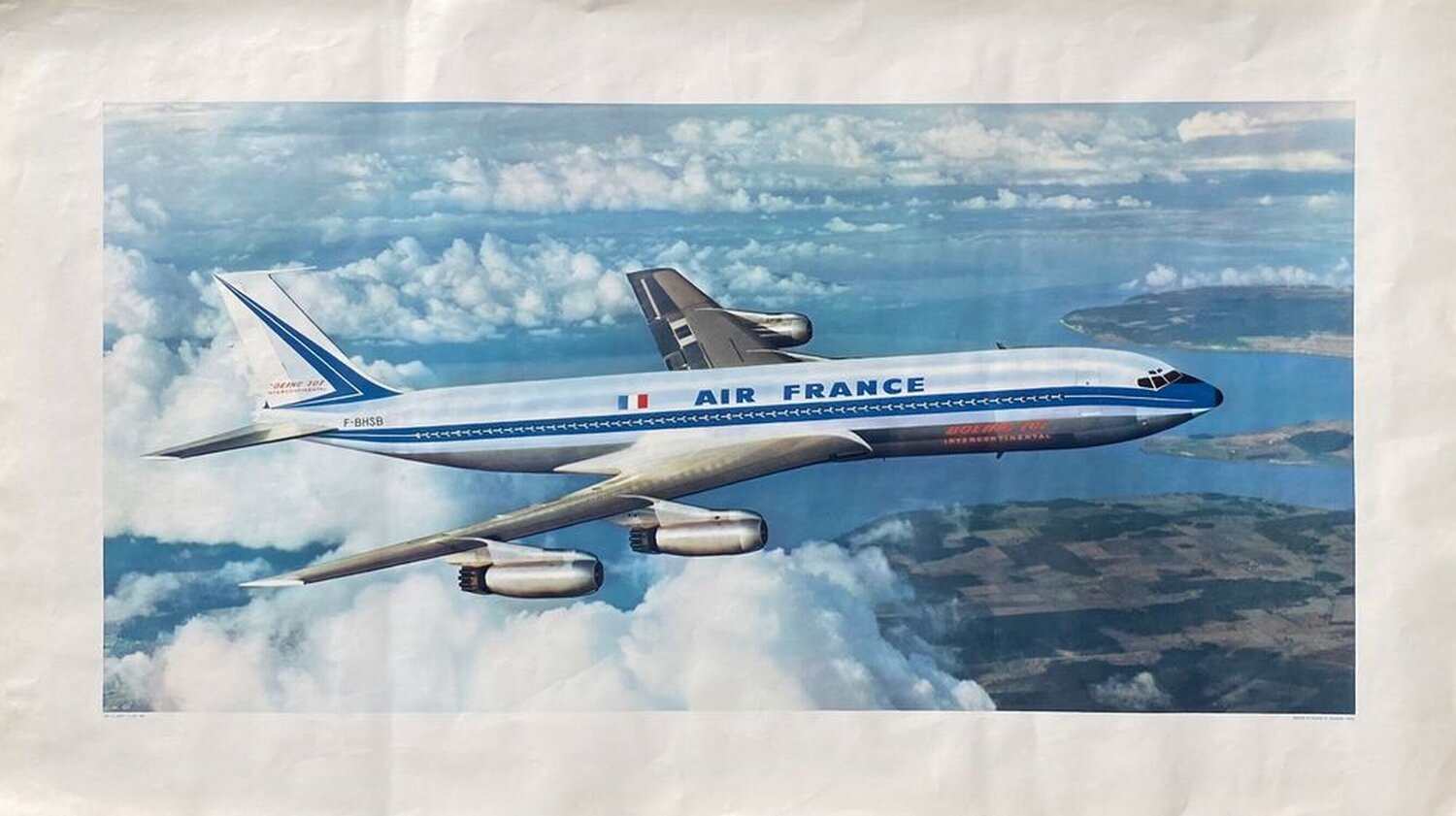 Air France Boeing 707 intercontinental COLLECTIF - DRAEGER PUB Stampa in vendita