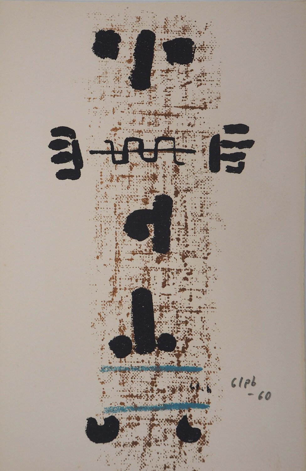 Art brut, Totem, Lithographie originale signée GLEB Thomas Print for sale