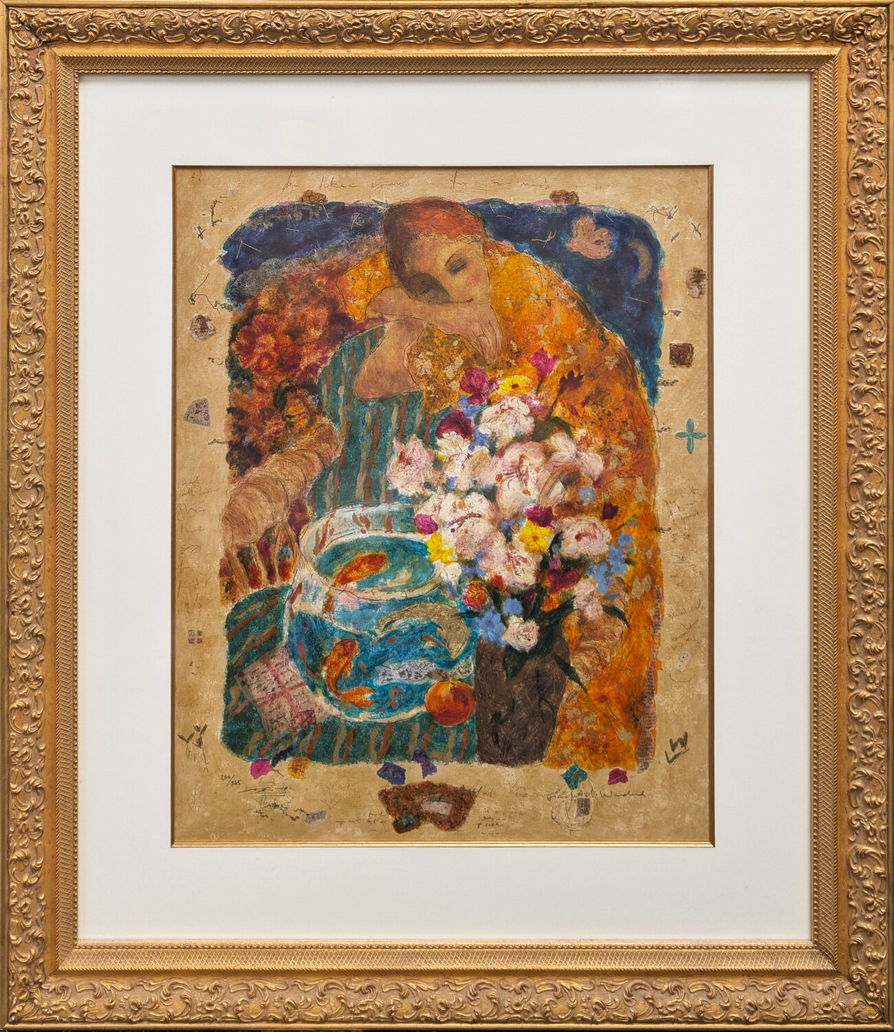 Like a Quiet Angel (custom framed hand signed serigraph) Roy Fairchild Woodard Stampa in vendita
