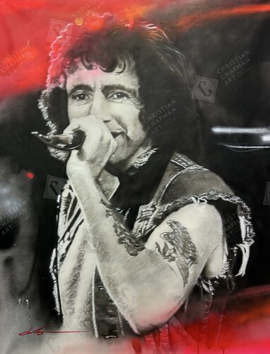 Bon Scott from ACDC Original Painting - Bon's got the Jack de Christian ...