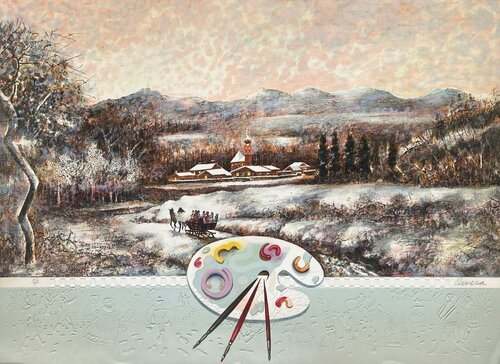 Paysage à la palette - Le traineau par Antonio Rivera, Édition en vente sur Singulart