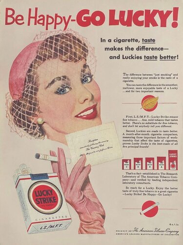 Be Happy - Go lucky - Lucky Strike advertising I van COLLECTIF - PUBLICITE, Afdruk te koop op Singulart