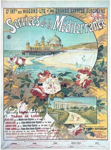Wagons-lits - PLM Services de la Méditerranée - Nice von COLLECTIF - PUBLICITE, Druck kaufen auf Singulart